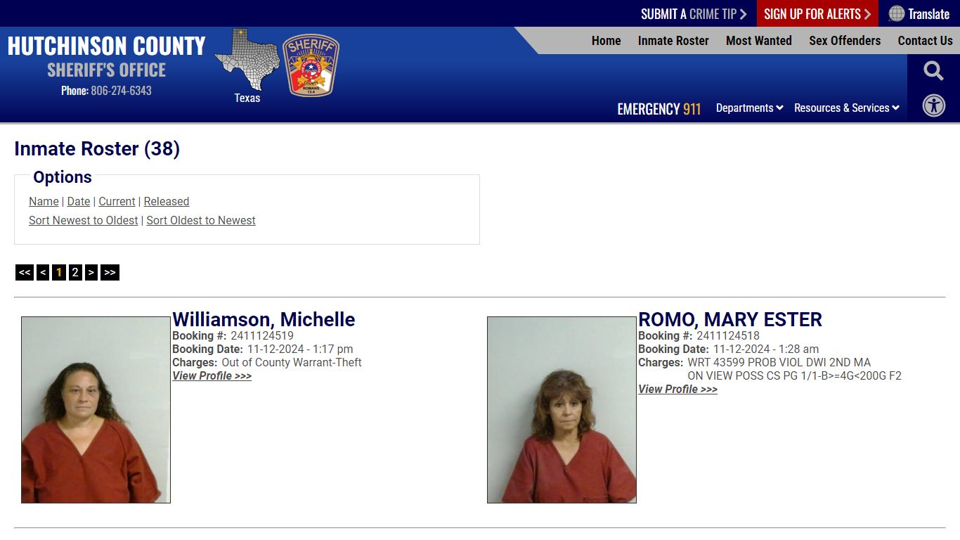 Inmate Roster - Current Inmates Booking Date Descending - Hutchinson ...