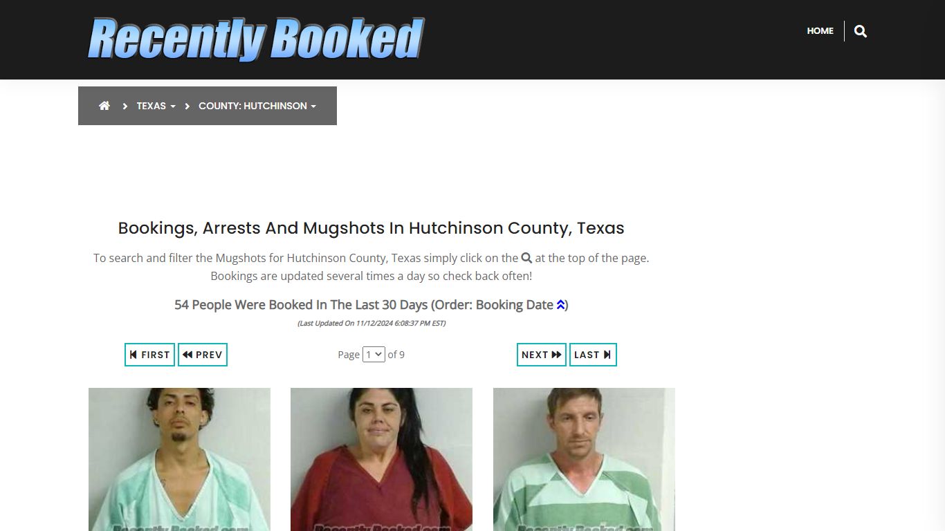 Bookings, Arrests and Mugshots in Hutchinson County, Texas