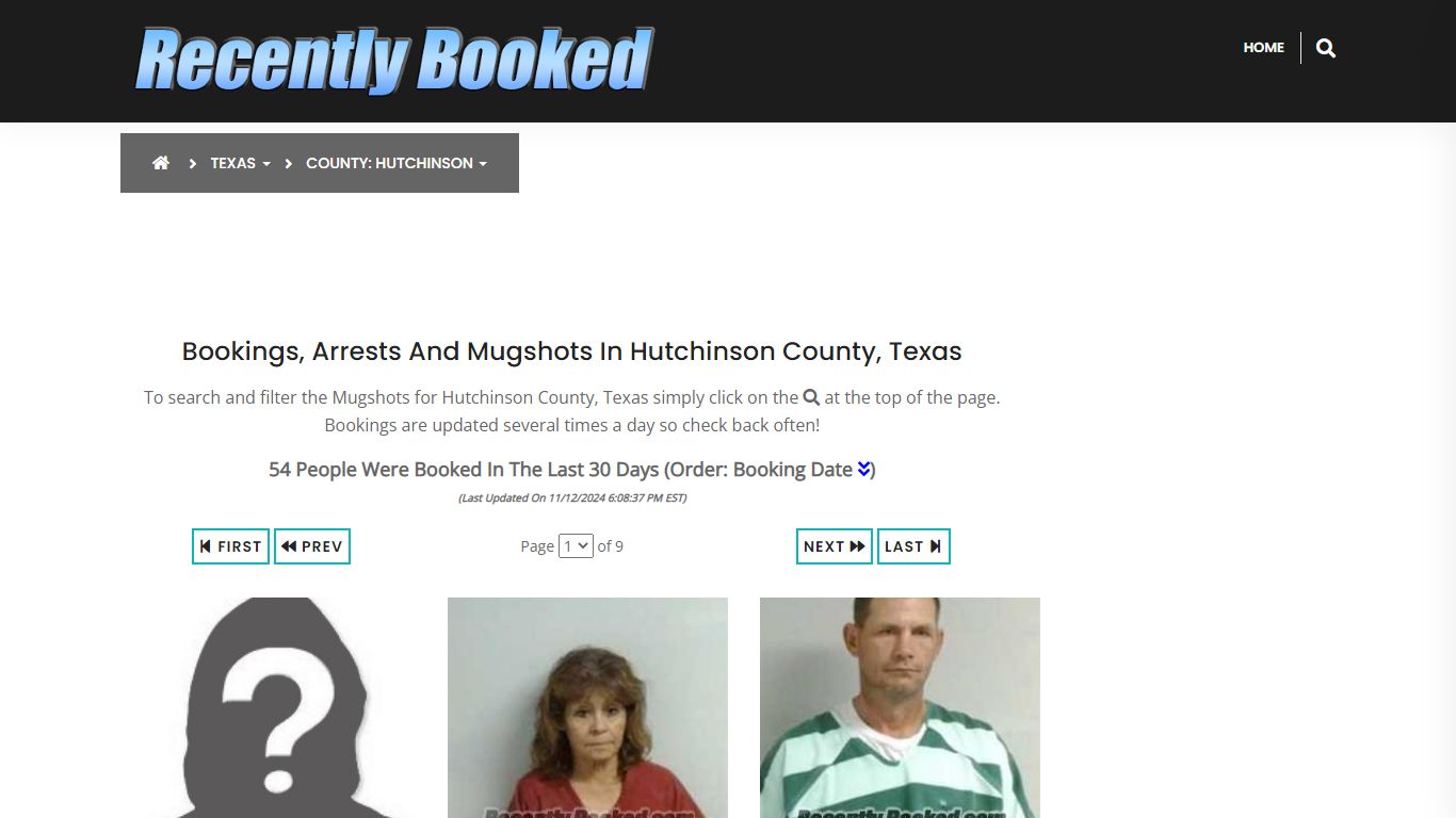 Bookings, Arrests and Mugshots in Hutchinson County, Texas