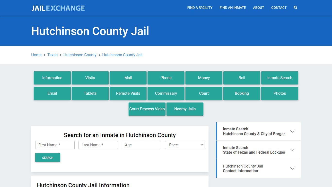 Hutchinson County Jail Roster Lookup, TX, Inmate Search